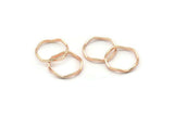 Rose Gold Circle Rings, 24 Rose Gold Lacquer Plated Brass Wavy Circle Rings, Charms (16.5x0.80x1.5mm) BS 1759 Q0393