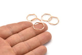 Rose Gold Circle Rings, 24 Rose Gold Lacquer Plated Brass Wavy Circle Rings, Charms (16.5x0.80x1.5mm) BS 1759 Q0393