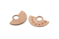 Semi Circle Pendant, 2 Rose Gold Plated Brass Semi Circle  Pendants (29x19mm) C012 Q0599