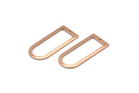 D Shape Rings, 6 Rose Gold Plated Brass D Shape Connectors, Rings  (30x13x1mm) BS 1730 Q0371