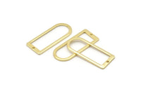 D Shape Rings, 6 Gold Plated Brass D Shape Connectors, Rings  (30x13x1mm) BS 1730 Q0371