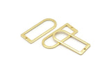 D Shape Rings, 6 Gold Plated Brass D Shape Connectors, Rings  (30x13x1mm) BS 1730 Q0371