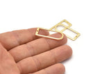 D Shape Rings, 6 Gold Plated Brass D Shape Connectors, Rings  (30x13x1mm) BS 1730 Q0371