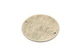Silver Round Charm, 2 Textured Antique Silver Plated Brass Stamping Blanks With 2 Holes, Stamping Tags (30x0.80mm) M01582