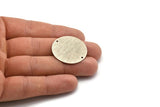 Silver Round Charm, 2 Textured Antique Silver Plated Brass Stamping Blanks With 2 Holes, Stamping Tags (30x0.80mm) M01582
