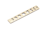 Silver Rectangle Charm, 10 Hammered Antique Silver Plated Brass Moon Phases Charms With 1 Hole, Stamping Blanks (40x6x0.80mm) M01514