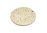 Silver Round Charm, 2 Hammered Antique Silver Plated Brass Stamping Blanks With 1 Hole, Stamping Tags (30x0.80mm) M01503