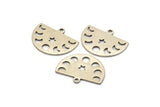 Silver Star Charm, 8 Antique Silver Plated Brass Moon Phases Charms With 1 Loop (22x17x0.80mm) M01546
