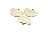 Semi Circle Charm, 8 Antique Silver Plated Brass Half Moon Charms With 1 Loop, Stamping Blank (22x17x0.70mm) M01551