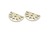 Silver Star Charm, 8 Antique Silver Plated Brass Moon Phases Charms With 1 Hole (22x14x0.80mm) M01545