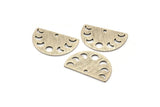 Silver Moon Charm, 8 Textured Antique Silver Plated Brass Moon Phases Charms With 1 Hole (22x14x0.80mm) M01563