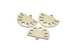 Silver Moon Charm, 8 Antique Silver Plated Brass Moon Phases Charms With 1 Loop (22x17x0.80mm) M01550