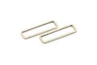 Gümüş Dikdörtgen Konnektör, 25 Antik Gümüş Kaplamalı Pirinç Açık Dikdörtgen Konnektör (7x26x1mm) D0166 H1200
