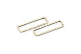 Gümüş Dikdörtgen Konnektör, 25 Antik Gümüş Kaplamalı Pirinç Açık Dikdörtgen Konnektör (7x26x1mm) D0166 H1200