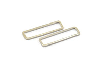 Silver Rectangle Connector, 25 Silver Tone Open Rectangle Connectors (7x26x1mm) D0166 H1200