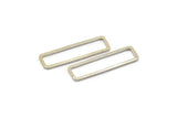Silver Rectangle Connector, 25 Silver Tone Open Rectangle Connectors (7x26x1mm) D0166 H1200