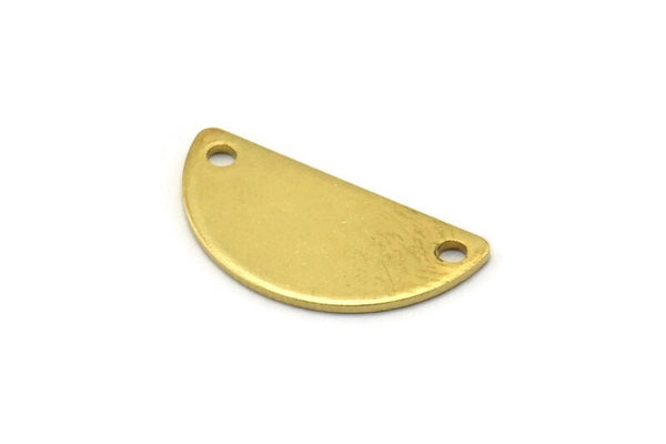 Semi Circle Necklace Pendant, 50 Raw Brass Semi Circle Blanks (20x10x0.80mm) A0937