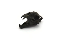 Black Tiger Skull, Oxidized Black Brass Tiger Skull Pendant (22x13x13mm) N0482 H1090