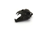 Black Tiger Skull, Oxidized Black Brass Tiger Skull Pendant (22x13x13mm) N0482 H1090