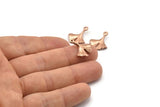 Rose Gold Gingko Pendant, 4 Rose Gold Plated Brass Leaf Charms (18x15mm) N0443 Q0086