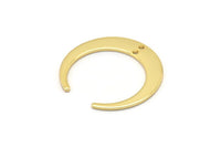 Gold Moon Charm, 2 Gold Plated Brass Crescent Moon Charms With 2 Holes, Pendants, Earrings, Findings (27.5x28.5x5x1mm) D1043 Q0791