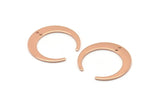 Rose Gold Moon Charm, 2 Rose Gold Plated Brass Crescent Moon Charms With 2 Holes, Pendants, Earrings, Findings (27.5x28.5x5x1mm) D1043 Q0791