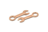 Gül Altın Mühendis Kolye, 2 Gül Altın Kaplama Pirinç El Aleti Mekanik Kolye (39x11mm) N0245 Q0460