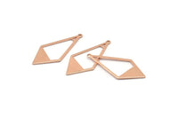 Rose Gold Diamond Charm, 6 Rose Gold Plated Brass Rhombus Charms With 1 Loop, Earrings, Findings (36x16x0,80mm) D0709 Q0797
