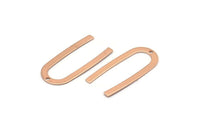 Gül Altın Geometrik Charm, 1 Delikli 6 Gül Altın Kaplama Pirinç U Şeklinde Kolye, Charmlar, Bulgular (27x13x0,50 mm) E019 Q0494