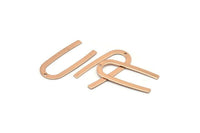 Gül Altın Geometrik Charm, 1 Delikli 6 Gül Altın Kaplama Pirinç U Şeklinde Kolye, Charmlar, Bulgular (27x13x0,50 mm) E019 Q0494