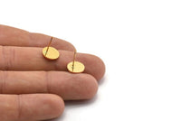Gold Round Earring, 4 Gold Plated Brass Round Stud Earrings Findings (10x1mm) D861 A1232