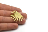 Brass Sun Charm, Raw Brass Sunshine Charms With 1 Loop, Pendants, Earrings (38x31x2mm) N0720