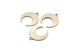 Silver Moon Charm, 12 Antique Silver Plated Brass Crescent Moon With 1 Loop, Earrings (16x14x0.80mm) M01569 H0927