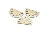 Silver Moon Charm, 10 Antique Silver Plated Brass Moon Phases Charms With 2 Holes (22x14x0.80mm) M01549