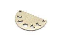 Silver Moon Charm, 10 Antique Silver Plated Brass Moon Phases Charms With 2 Holes (22x14x0.80mm) M01553