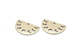 Silver Moon Charm, 10 Antique Silver Plated Brass Moon Phases Charms With 1 Hole (22x14x0.80mm) M01547