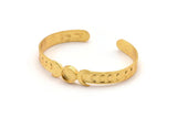 Gold Moon Cuff, Gold Plated Brass Moon Phases Cuff Stone Setting With 1 Pad -  Pad Size 8mm N1674