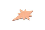 Copper Pole Star Blank, 12 Raw Copper, Copper Blanks, Copper Pole Star Blanks (20x15x0.80mm) M02794