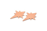 Copper Pole Star Blank, 12 Raw Copper, Copper Blanks, Copper Pole Star Blanks (20x15x0.80mm) M02794