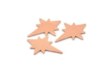Copper Pole Star Blank, 12 Raw Copper, Copper Blanks, Copper Pole Star Blanks (20x15x0.80mm) M02794