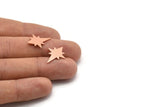 Copper Pole Star Blank, 12 Raw Copper, Copper Blanks, Copper Pole Star Blanks (20x15x0.80mm) M02794