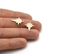 Copper Pole Star Blank, 12 Raw Copper, Copper Blanks, Copper Pole Star Blanks (20x15x0.80mm) M02795