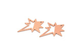 Copper Pole Star Blank, 6 Raw Copper, Copper Blanks, Copper Pole Star Blanks (27x22x0.80mm) M02793