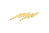 Brass Lightning Blank, 24 Textured Raw Brass, Brass Lightning Blanks, Stamping Blanks (34x8x0.80mm) M02805