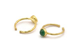 Brass Ring Settings, 4 Raw Brass Round Ring With 1 Stone Setting - Pad Size 6mm N1763