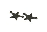 Siyah Yıldız Tılsımı, 2 Döngülü 12 Dokulu Oksitlenmiş Siyah Pirinç Yıldız Tılsımı (22x16x0,80 mm) M01577