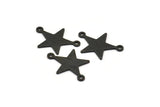 Siyah Yıldız Tılsımı, 2 Döngülü 12 Dokulu Oksitlenmiş Siyah Pirinç Yıldız Tılsımı (22x16x0,80 mm) M01577