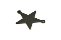 Siyah Yıldız Tılsımı, 2 Döngülü 8 Dokulu Oksitlenmiş Siyah Pirinç Yıldız Tılsımı (27x22x0,80 mm) M01576