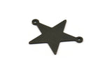 Siyah Yıldız Tılsımı, 2 Döngülü 8 Dokulu Oksitlenmiş Siyah Pirinç Yıldız Tılsımı (27x22x0,80 mm) M01576