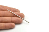 Silver Tube Beads, 30 Nickel Free Silver Tone Copper Long Tube (70x2mm)   D0447